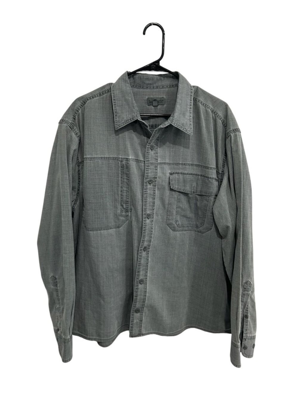 TravelSmith XL Mens Gray Long Sleeve Button-Up Shirt Nomadcore Timeless Style